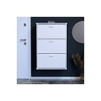 Modilayn VARBİ Asma Antre 52 x 107 x 25, 5 cm’ lik 3 Düşer Kapak 6 Göz Raf Bölmeli Ayakkabılık - Beyaz