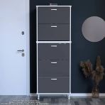 Modilayn Varbi Umay' 2 Li Antre Hol 72X 205X 26 Cm’ Lik 5 Düşer Kapak 10 Göz Raflı Ayakkabılık