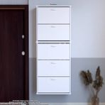 Modilayn VARBİ UMAY' 2 Li Asma Kapı Önü 52x193x25, 5 cm’ lik 5 Düşer Kapak 10 Göz Bölme Ayakkabılık - Beyaz