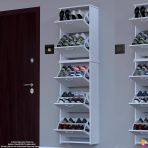 Modilayn Verve Asma Kapı Önü 52X194x 26 Cm’lik 5 Düşer Kapak 10 Göz Bölmeli Ayakkabılık