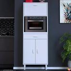 Modilayn Vio (55X163,4X32,5 Cm) Çekmeceli, Kapaklı, Ekmeklikli. Mini/Midi Mikrodalga Mutfak Dolabı