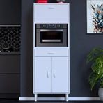 Modilayn Vio Mutfak Dolabı 2 Kapak, 1 Raf, 1 Çekmece Alt, 1 Kapak, 1 Boş Göz Üst Modül (60 Cm Genişlik) Beyaz