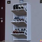 Modilayn West Asma Kapı Önü 52X116x 26 Cm’lik 3 Düşer Kapak 6 Göz Bölmeli Ayakkabılık