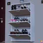 Modilayn West Asma Kapı Önü 72X116X26 Cm’lik 3 Düşer Kapak 6 Göz Bölmeli Ayakkabılık - Beyaz - Cordoba