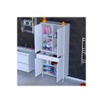 Modilayn Yeni Afra 80X173x32,5 Cm 1 Çekmece 4 Kapak 3 Raf 6 Bölme Çok Amaçlı Banyo & Mutfak Dolabı
