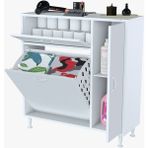 MODİLAYN YENİCE Çok Amaçlı Banyo Dolabı 90 x 97.5 x 32 cm Kirli Çamaşır Sepetli Dolap