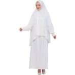 Modish Group Iki Parça Namaz Elbisesi – Uzun Pamuklu Tesettür Giyim Abaya & Başörtüsü Set - Krem