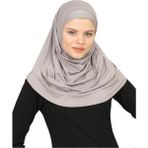 Modish Group Iki Parça Şal Hazır Eşarp Hazır Giyim Boyunluklu Başörtüsü - Standart - Açık Vizon