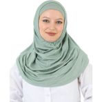 Modish Group Iki Parça Şal Hazır Eşarp Hazır Giyim Boyunluklu Başörtüsü - Standart - Açık Yeşil