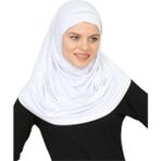Modish Group Iki Parça Şal Hazır Eşarp Hazır Giyim Boyunluklu Başörtüsü - Standart - Beyaz