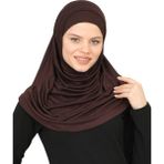Modish Group Iki Parça Şal Hazır Eşarp Hazır Giyim Boyunluklu Başörtüsü - Standart - Kahverengi