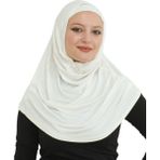 Modish Group Iki Parça Şal Hazır Eşarp Hazır Giyim Boyunluklu Başörtüsü - Standart - Krem