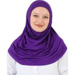 Modish Group Iki Parça Şal Hazır Eşarp Hazır Giyim Boyunluklu Başörtüsü - Standart - Mor