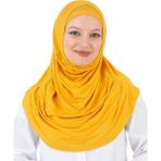 Modish Group Iki Parça Şal Hazır Eşarp Hazır Giyim Boyunluklu Başörtüsü - Standart - Sarı