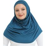 Modish Group Iki Parça Şal Hazır Eşarp Hazır Giyim Boyunluklu Başörtüsü - Standart - Turkuaz