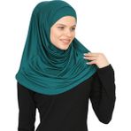 Modish Group Iki Parça Şal Hazır Eşarp Hazır Giyim Boyunluklu Başörtüsü - Standart - Zümrüt