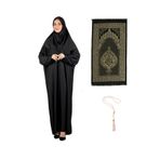 Modish Group Namaz Elbisesi Eşarp Seccade Tesbih Set, İslami Giyim Takım Ferace Turban Şal