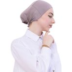 Modish Group Pratik Bone Pamuklu Tesettür Iç Bone, Başörtüsü Için Hazır Viskon Şapka, Namaz Günlük Kullanım Için - Açık Vizon