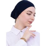 Modish Group Pratik Bone Pamuklu Tesettür Iç Bone, Başörtüsü Için Hazır Viskon Şapka, Namaz Günlük Kullanım Için - Lacivert