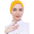 Modish Group Pratik Bone Pamuklu Tesettür Iç Bone, Başörtüsü Için Hazır Viskon Şapka, Namaz Günlük Kullanım Için - Sarı