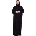 Modish Group Tek Parça Namaz Elbisesi Seti, Viskon Yumuşak Tesettür Abaya, Rahat Hazır Şal Başörtüsü Takım - Siyah