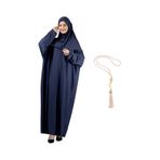 Modish Group Zarif Namaz Elbisesi Ve Türban Tesbih Set Tesettür Şal Müslüman Kıyafetleri Abaya - Siyah Lacivert