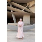 Modiva Mix New Season!!! Şifon Organze Simli Kumaş Tesettür Abiye Elbise - 38 - Pembe