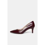 Modiva shoes Modiva Bordo %100 Deri Kısa Topuklu Ayakkabı