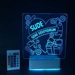 Modiwa Kişiye Özel 3D Kalp&Hediye Seni Seviyorum Dekoratif Led Lamba