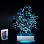 Modiwa Kişiye Özel Dümen ve Ahtapot 3D 16 Renk Dekoratif Led Lamba