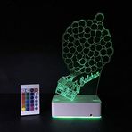 Modiwa Kişiye Özel Uçan Ev ve Balonlar 3D 16 Renk Dekoratif Led Lamba