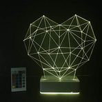 Modiwa Özel Tasarım 3D Geometrik Kalp 16 Renk Dekoratif Led Lamba