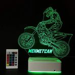 Modiwa Sporculara Özel 3D Motocross 16 Renk Dekoratif Led Lamba