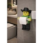 modu3d Lego Adam Kovboy Şapka Tasarımlı Eğlenceli Tuvalet Kağıdı Tutucu – Dekoratif Banyo Aksesuarı