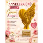 ModuLab 3D Anneler Günü Özel Canım Annem Yazılı Kalp & Melek Kanadı Dekoratif Biblo – Anlamlı Hediye - 17 cm