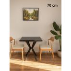 Modülare Mutfak Cafe Balkon Bahçe Restoran Yemek Masası 70X70 ve 80X80 Metal Ayak - Siyah - 70 x 70