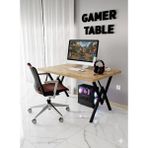 Modülare Profesyonel Oyuncu Masası Siyah Bilgisayar Çalışma Masası 120 cm Gamer Table - atlantik çam
