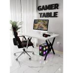 Modülare Profesyonel Oyuncu Masası Siyah Bilgisayar Çalışma Masası 120 cm Gamer Table - mat beyaz