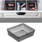 Modüler Çekmece Içi Düzenleyici - Banyo Makyaj Takı Organizer Ofis Düzenleyici 15,2 x 15,2 cm Antrasit