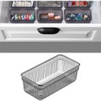 Modüler Çekmece Içi Düzenleyici - Banyo Makyaj Takı Organizer Ofis Düzenleyici 15,3 x 7,8 cm Antrasit