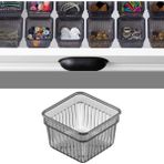 Modüler Çekmece Içi Düzenleyici - Banyo Makyaj Takı Organizer Ofis Düzenleyici 7,8 x 7,8 cm Antrasit