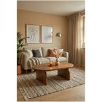 Modüler Ekipman %100 Masif Çam Ahşap Oval Orta Sehpa – El İşçiliği Modern Doğal Tasarım