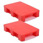 Modüler Plastik Palet Dunnage Rafı 1 100 lbs. Kapasiteli Mutfak Dolabı Depolama Depo Garajı için Forklift Paletleri Kırmızı 80x80x12cm 2'li Set