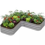 Modüler Yükseltilmiş Bahçe Sebze Yatağı No:20 (140X140) Gri