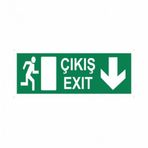 Modülerteknik Çıkış Exit Aşağı 10x25 cm Uyarı Levhası