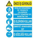 Modülerteknik Önce İş Güvenliği 25x35 cm Uyarı Levhası