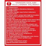 Modülerteknik Yangın Dolabı Kullanma Talimatı 25x35 cm Uyarı Levhası