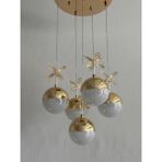 Moedern 5 Toplu Sarkıt LED Avize - Gold