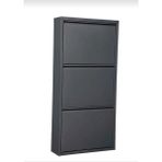 Moemi 3 Lü Metal Ayakkabılık - Beyaz - Antrasit