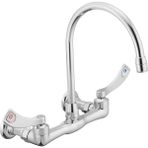 Moen 8126 Commercial M-Dura Çift Kulplu Duvar Askısı Utility Musluk 2,2 Gpm, Krom - Renkli